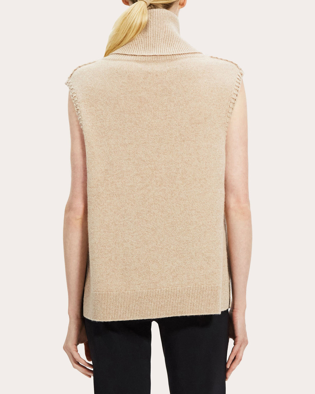 Stitch-Trim Turtleneck Sweater Vest