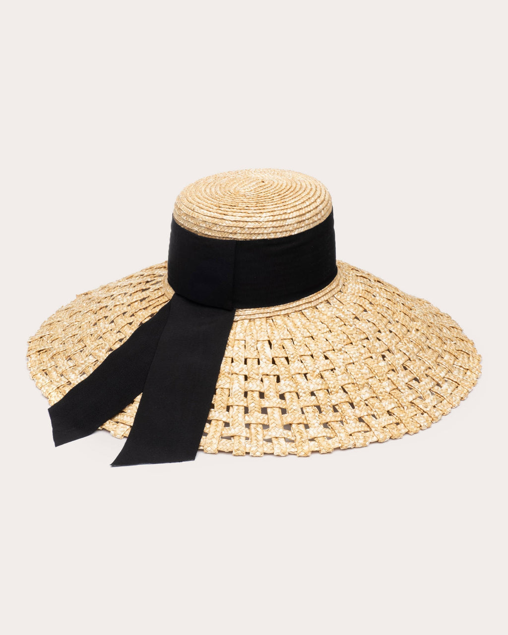 Mirabel Grosgrain-Trimmed Woven Straw Sun Hat