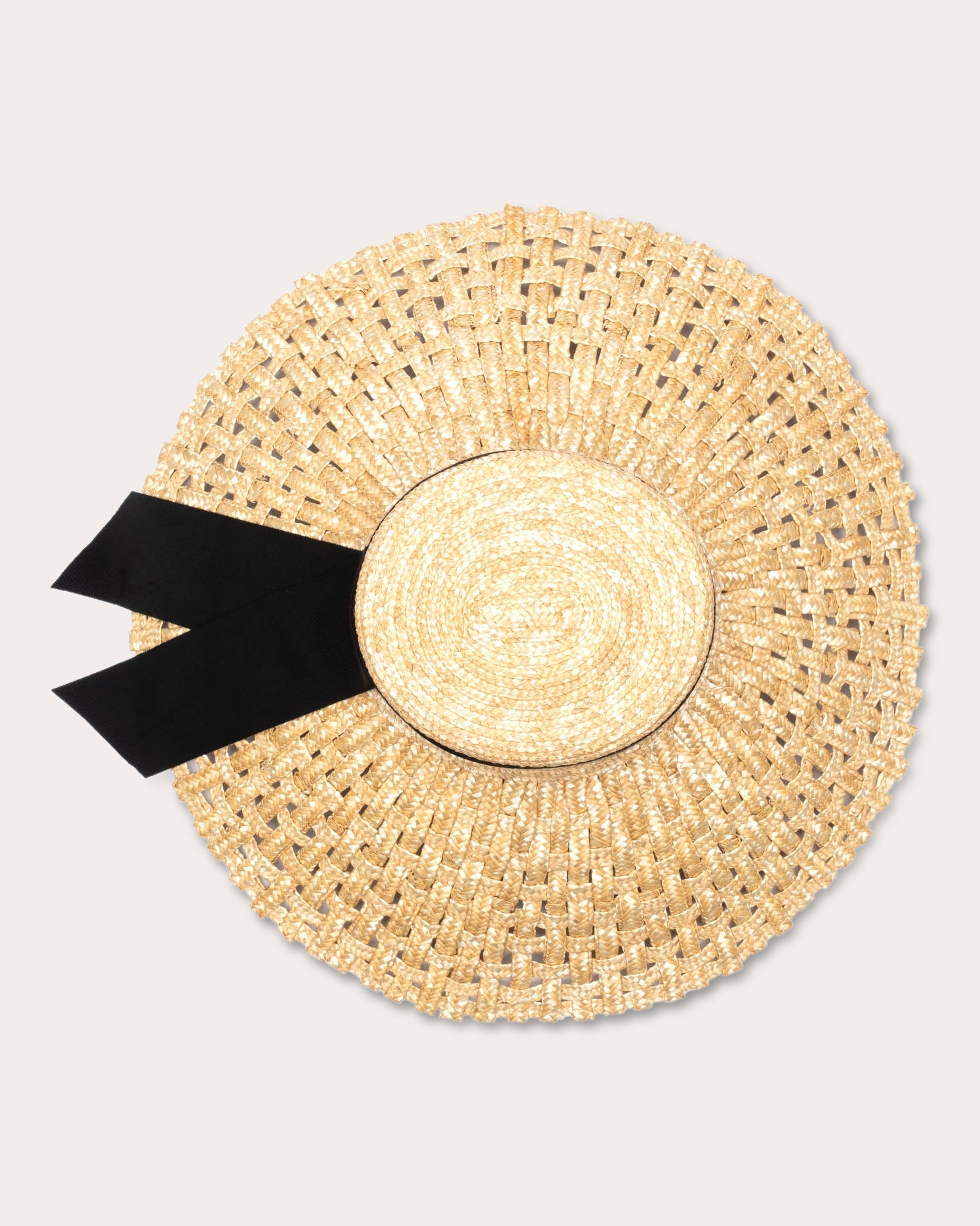 Mirabel Grosgrain-Trimmed Woven Straw Sun Hat