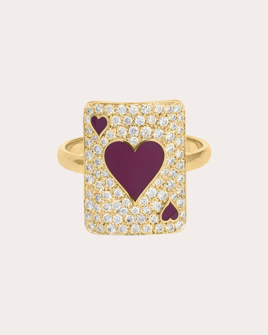 Lovely Âme 18K Gold Lacquer and Lab-Grown Diamond Pinky Ring