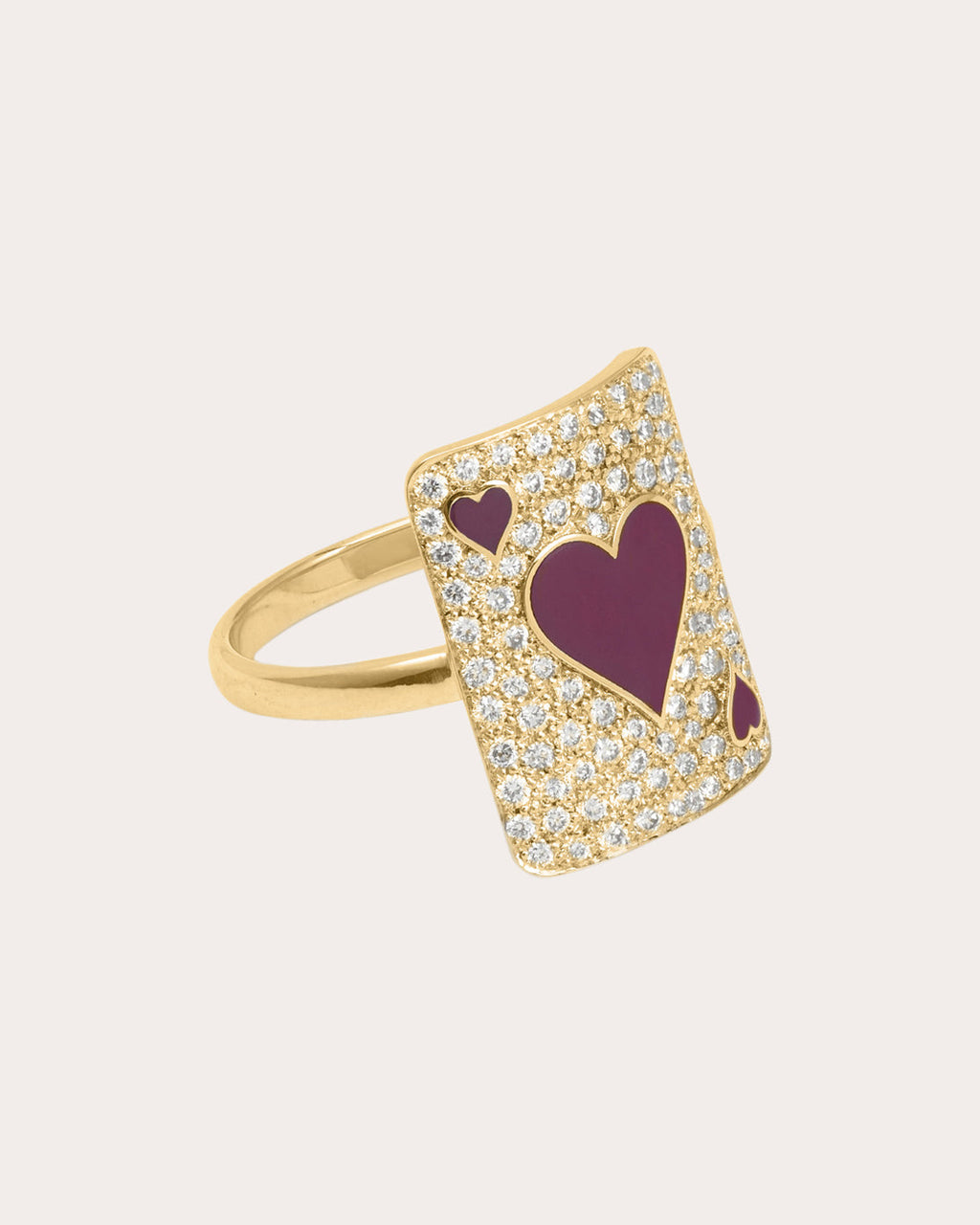 Lovely Âme 18K Gold Lacquer and Lab-Grown Diamond Pinky Ring
