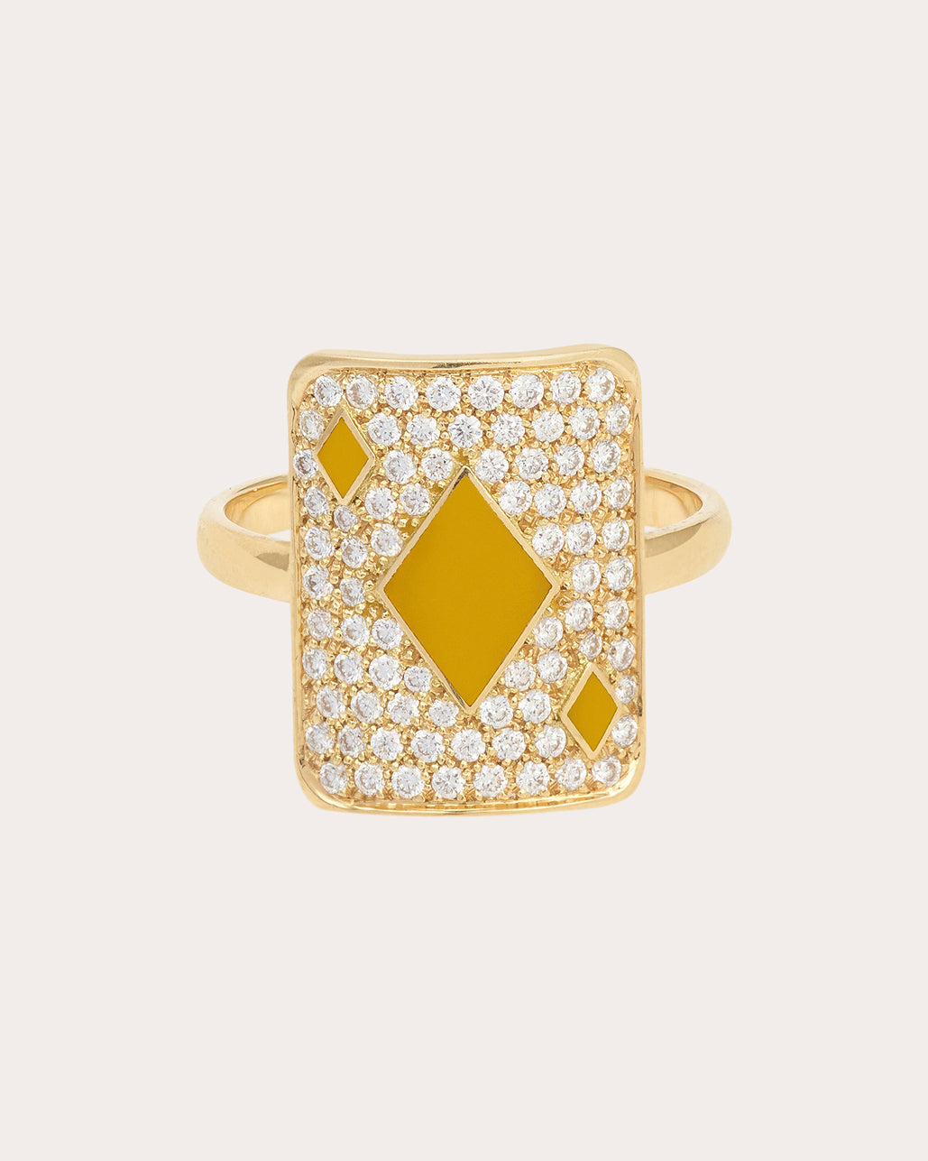 Honneur 18K Gold Lacquer and Lab-Grown Diamond Pinky Ring