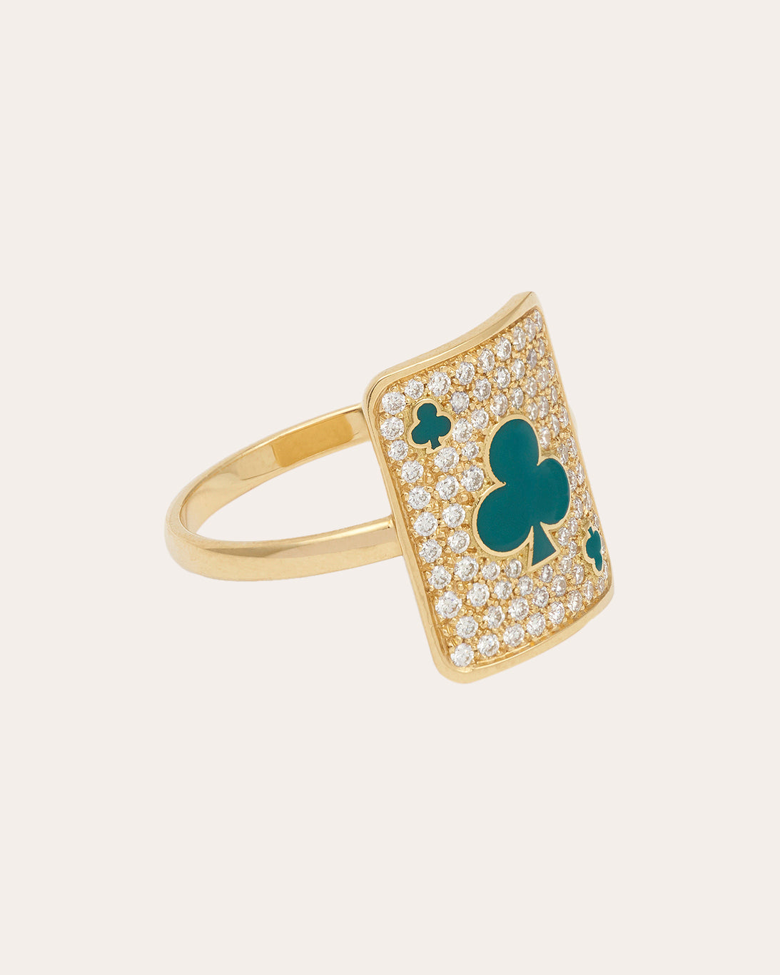 Lucky Harmonie 18K Gold Lacquer and Lab-Grown Diamond Pinky Ring