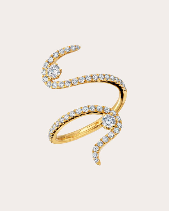 Mega Swirl 18K Gold Diamond Ring