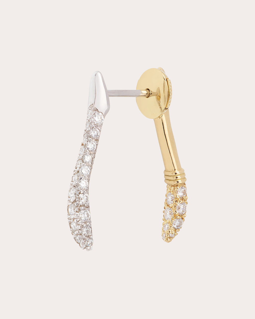 Large Wishbone Large 18K Gold and Lab-Grown Diamond Single Earring Jacket