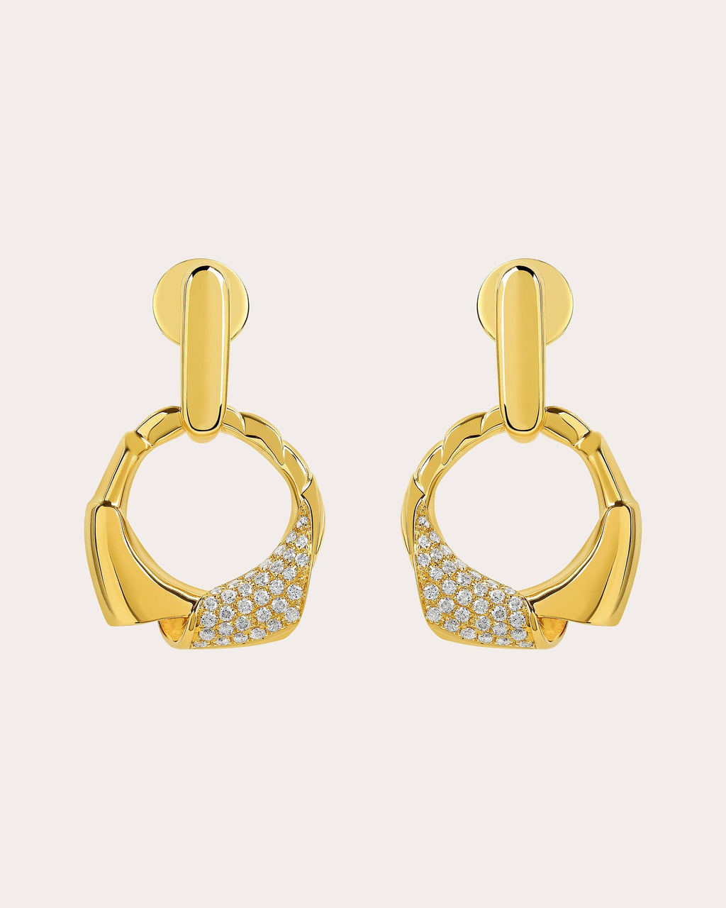 Maar 18K Gold Diamond Pavé Earrings