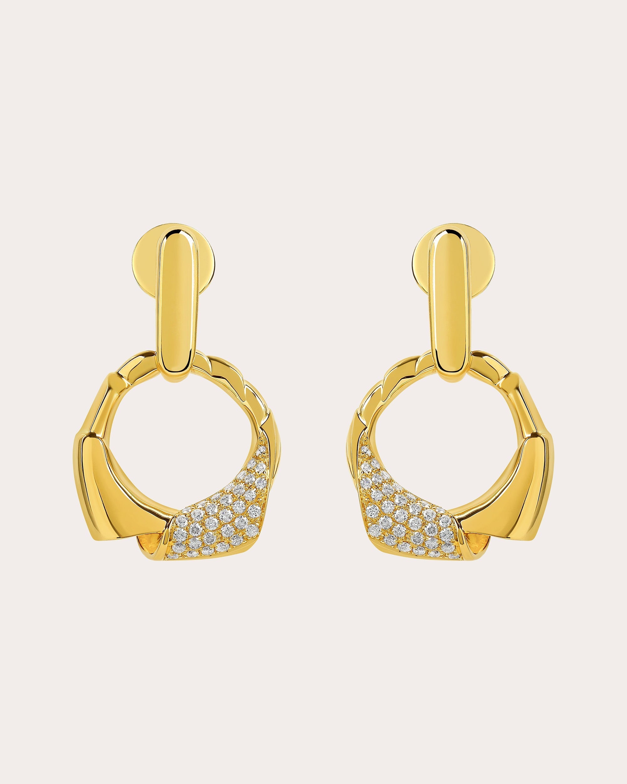 Maar 18K Gold Diamond Pavé Earrings