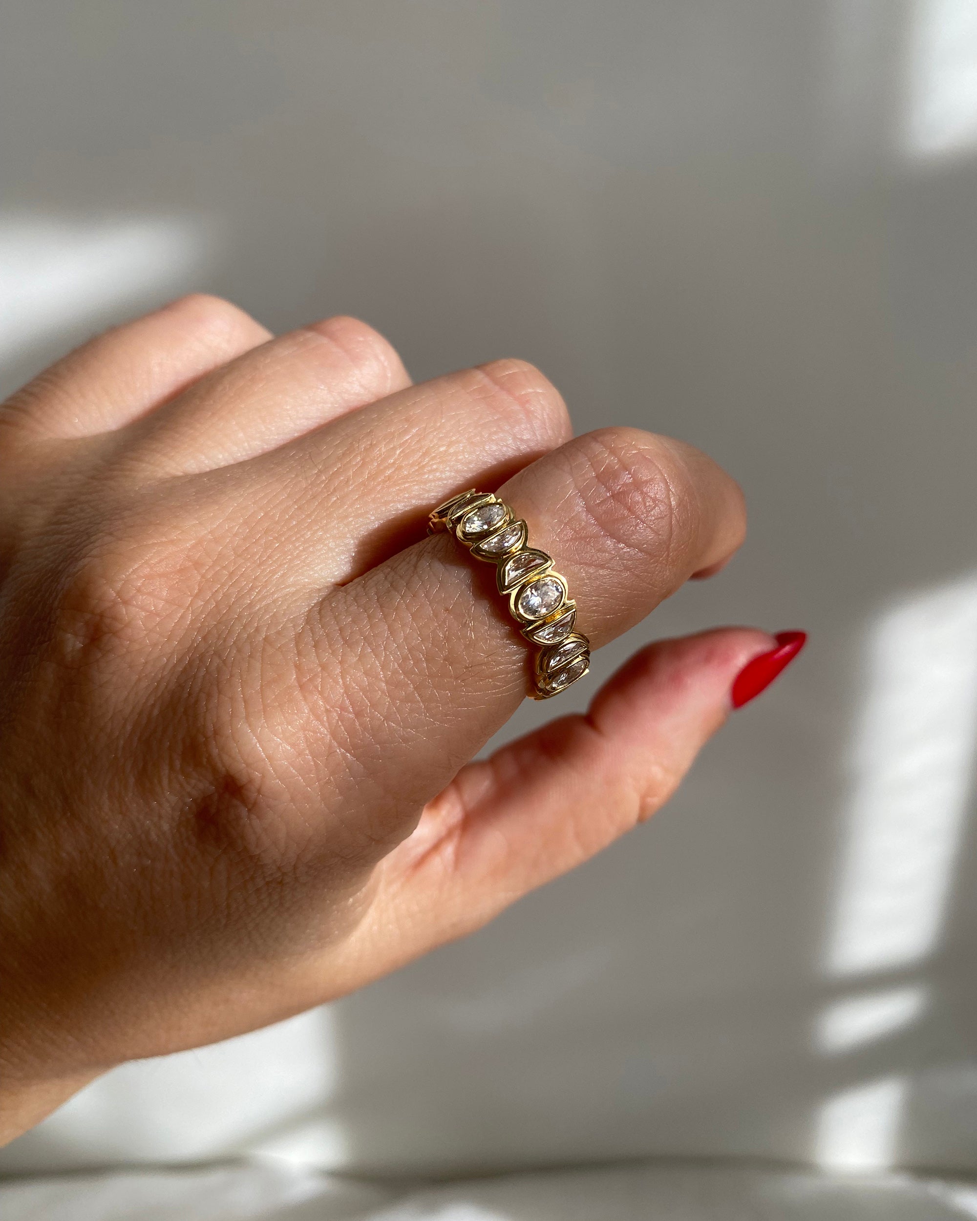 Bebe 18K Gold Diamond Eternity Ring