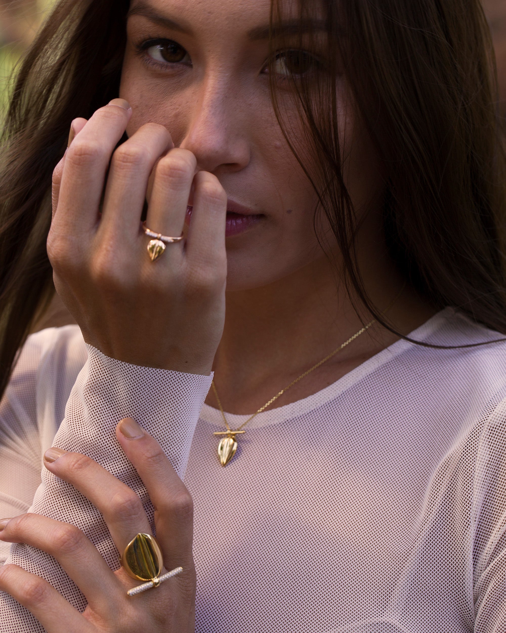 Lazarus 18K Gold Diamond Charm Ring