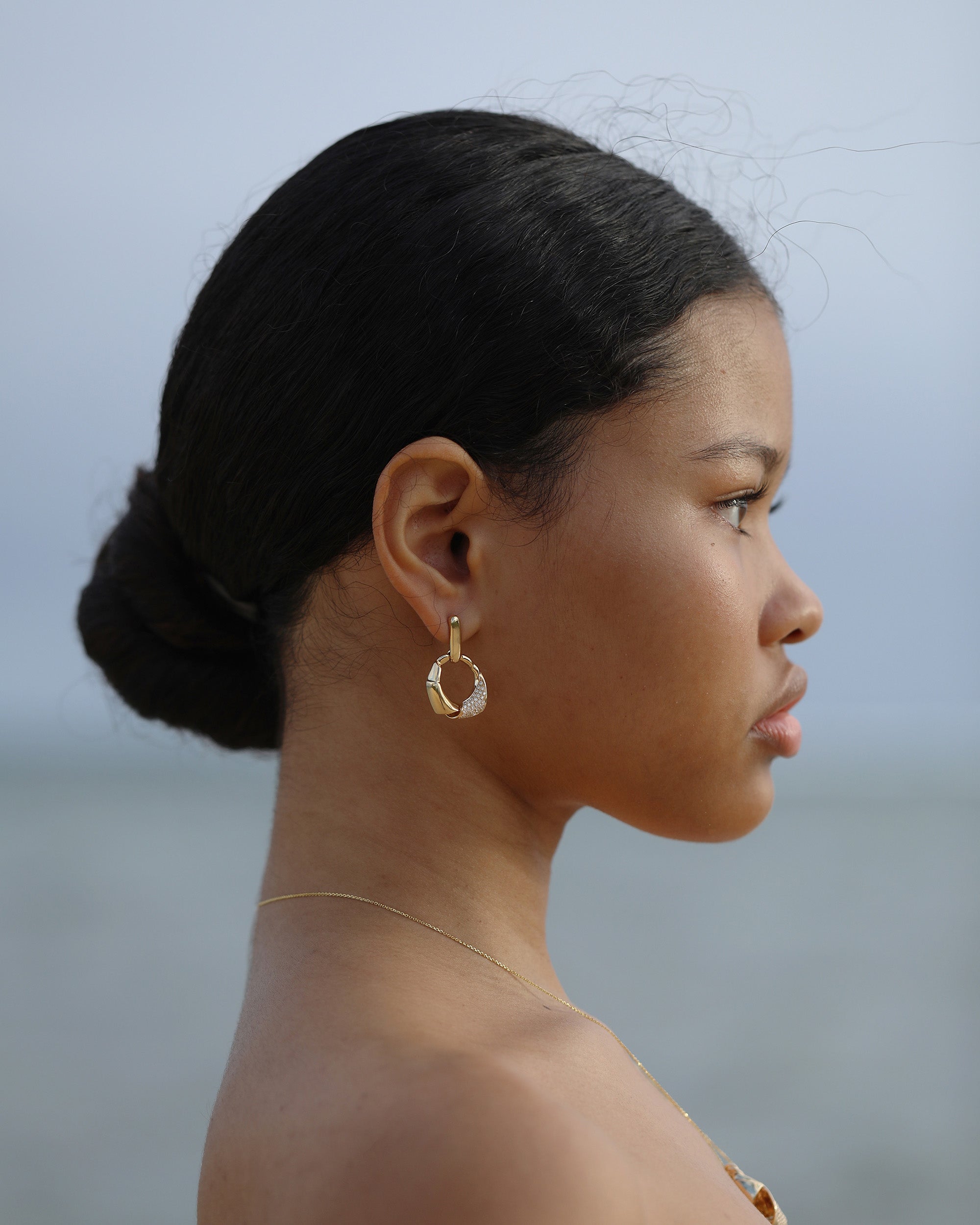Maar 18K Gold Diamond Pavé Earrings