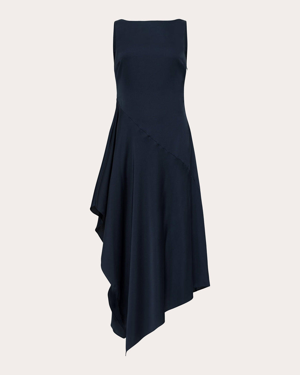 Manisha Asymmetric Draped Satin Midi Dress