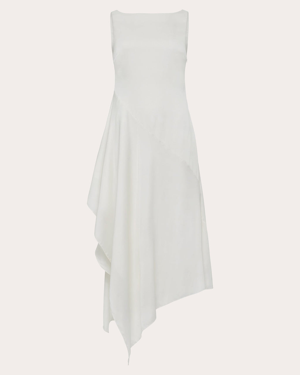 Manisha Asymmetric Draped Satin Midi Dress