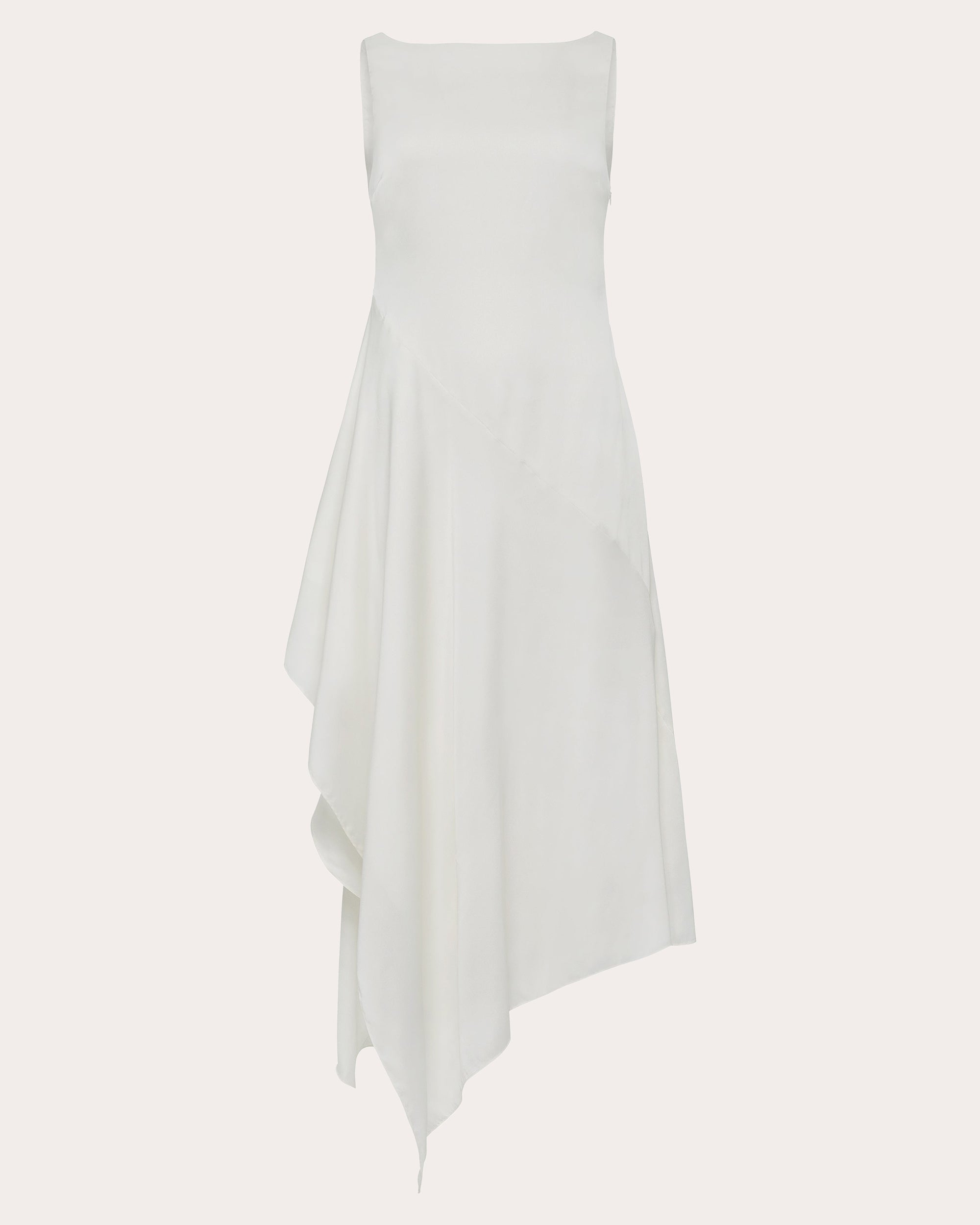 Manisha Asymmetric Draped Satin Midi Dress