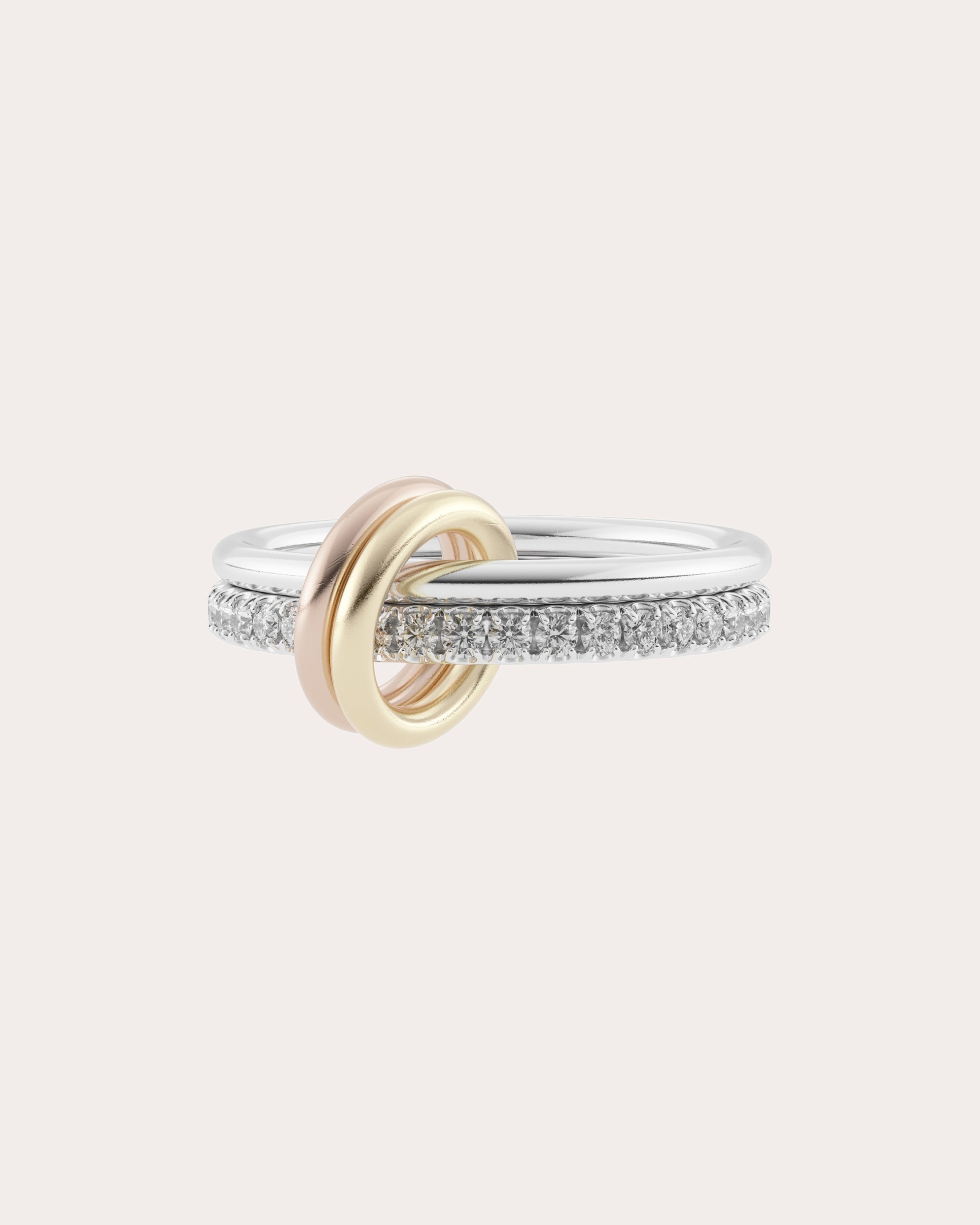 Marigold 18K Gold Sterling Silver and Diamond Linked Rings