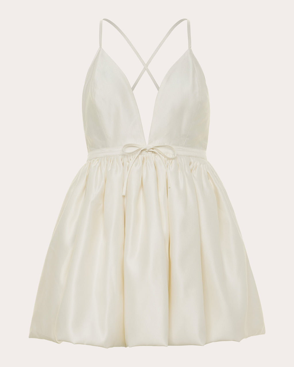 Martine Satin Bubble-Hem Mini Dress