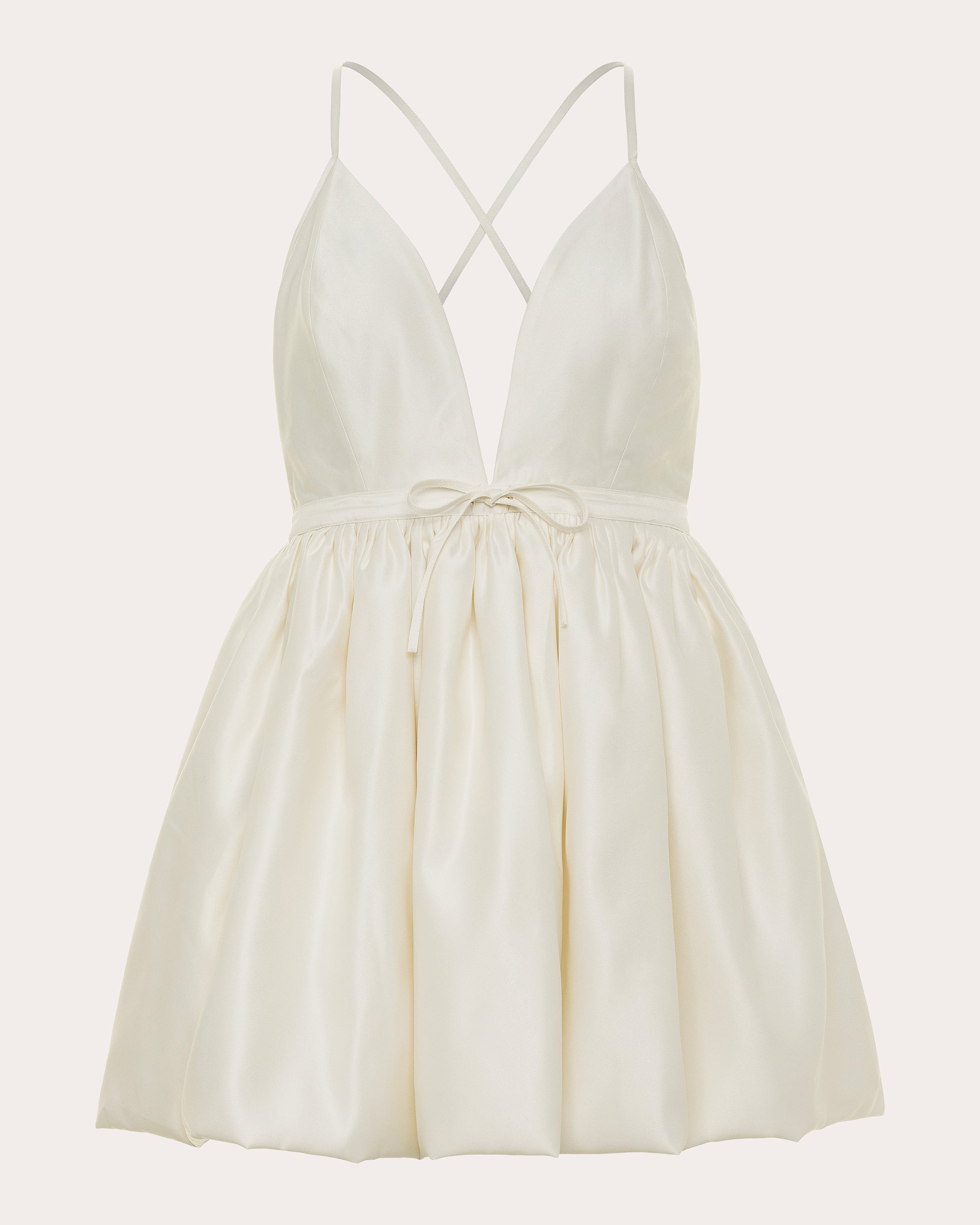 Martine Satin Bubble-Hem Mini Dress