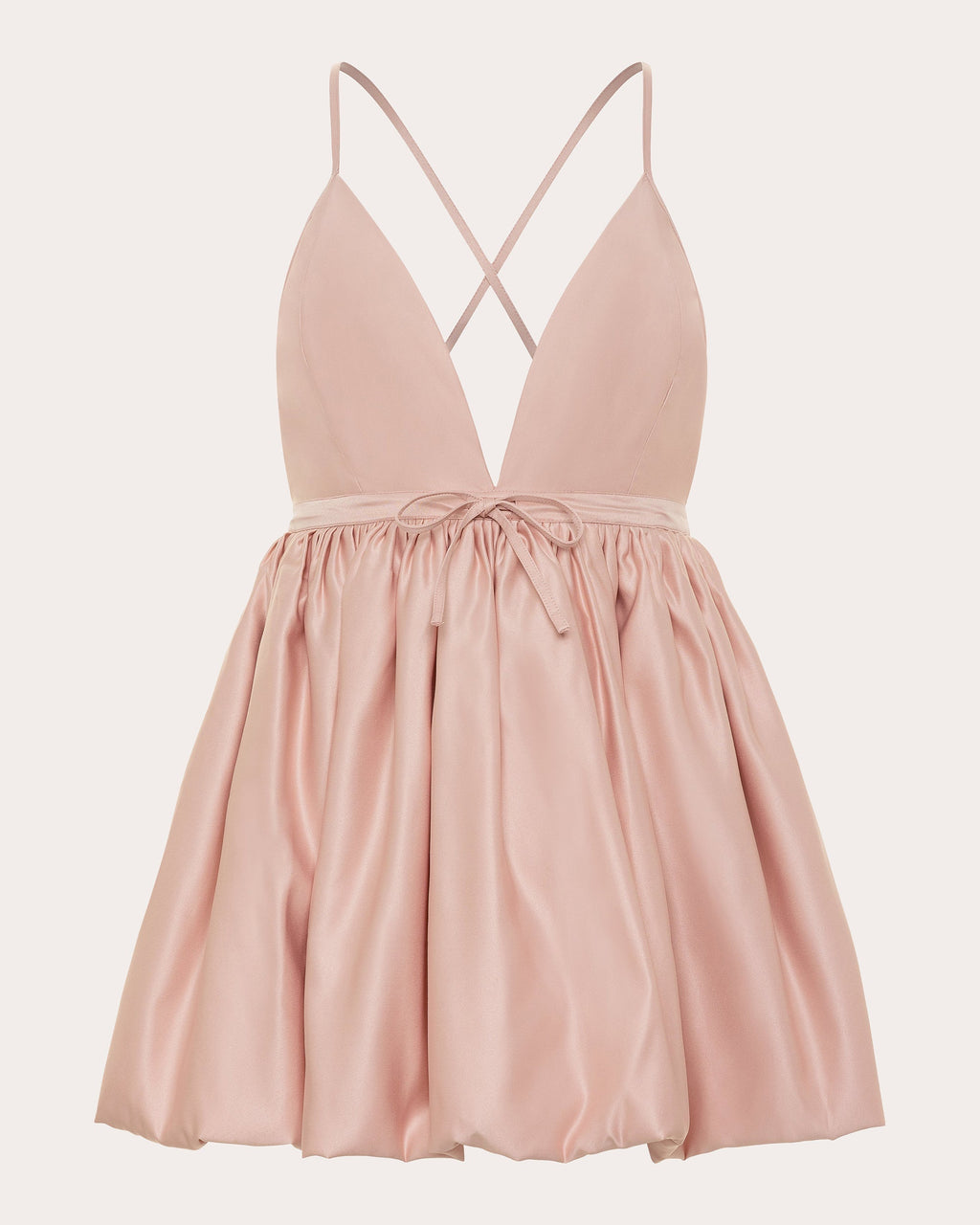 Martine Satin Bubble-Hem Mini Dress