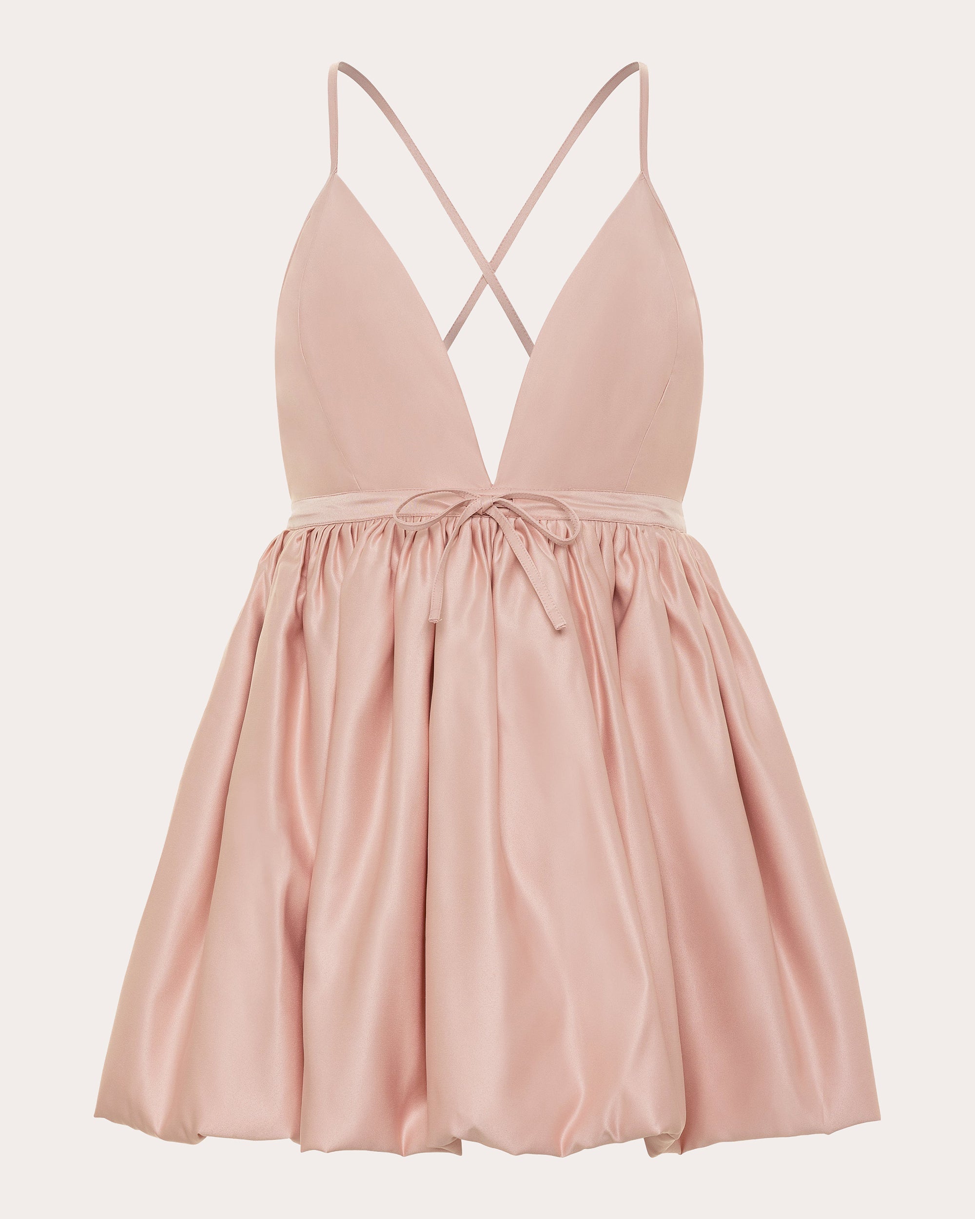 Martine Satin Bubble-Hem Mini Dress