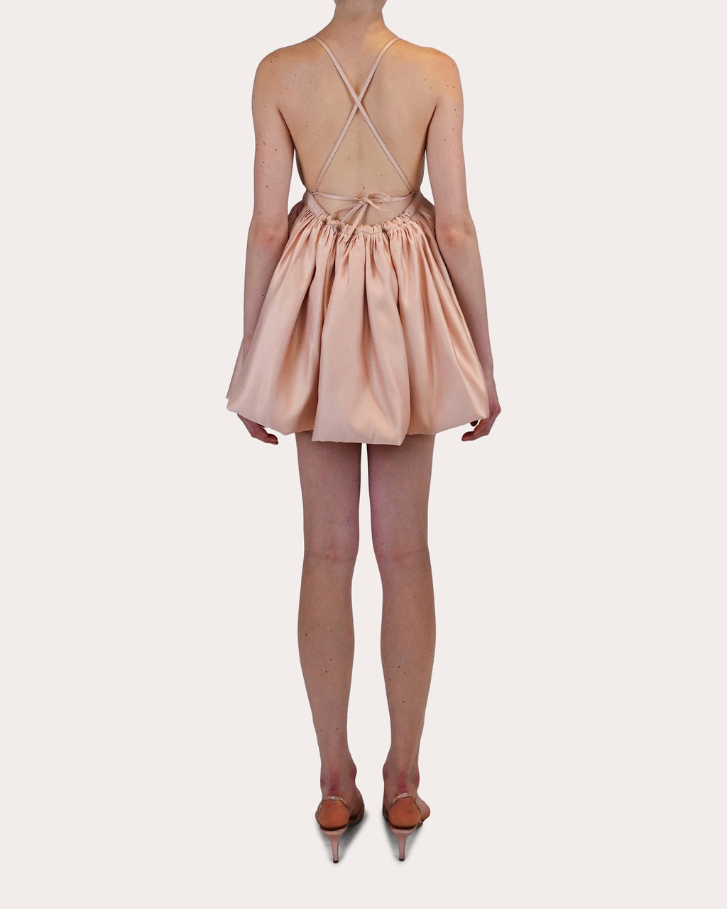 Martine Satin Bubble-Hem Mini Dress