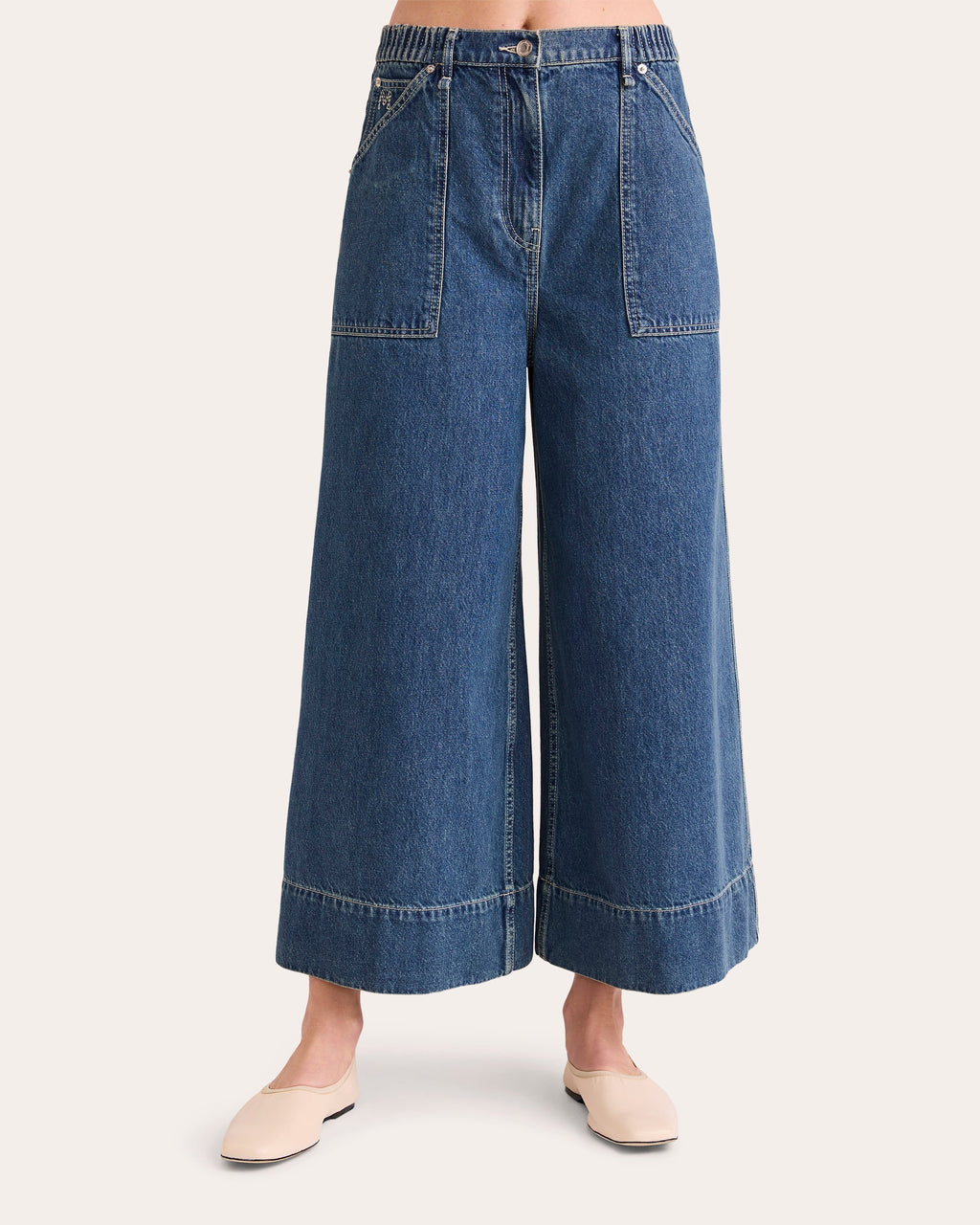 Violette Cropped Wide-Leg Jeans