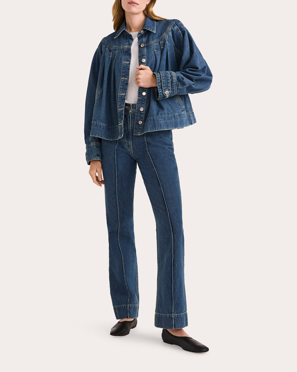 Easton Pleated Denim Jacket
