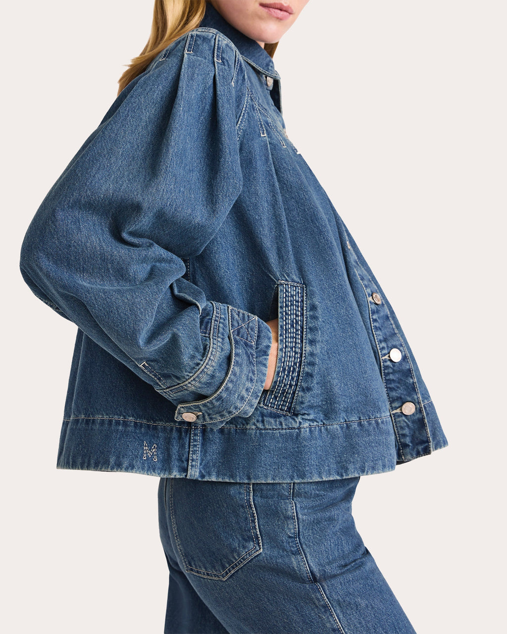 Easton Pleated Denim Jacket