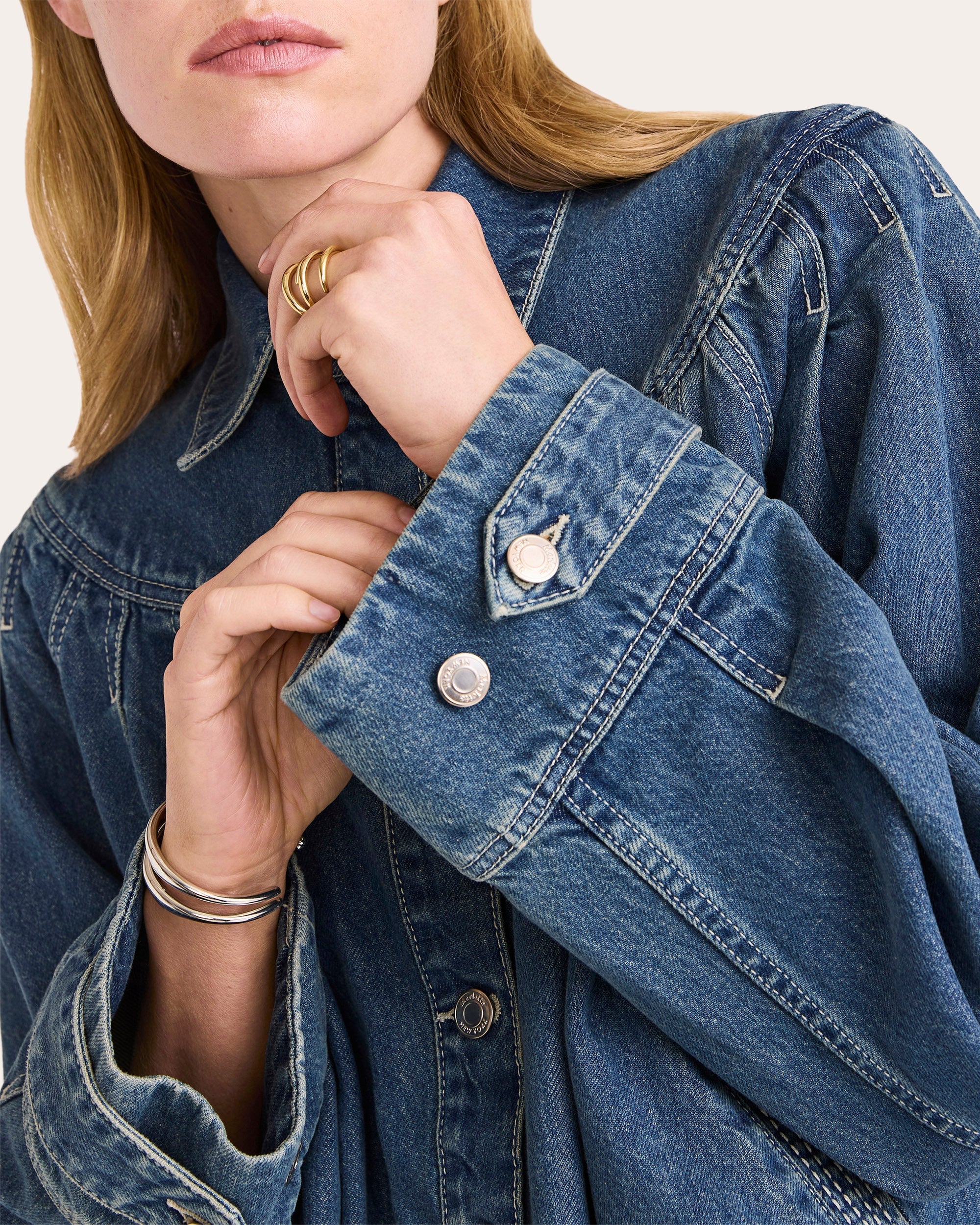 Easton Pleated Denim Jacket