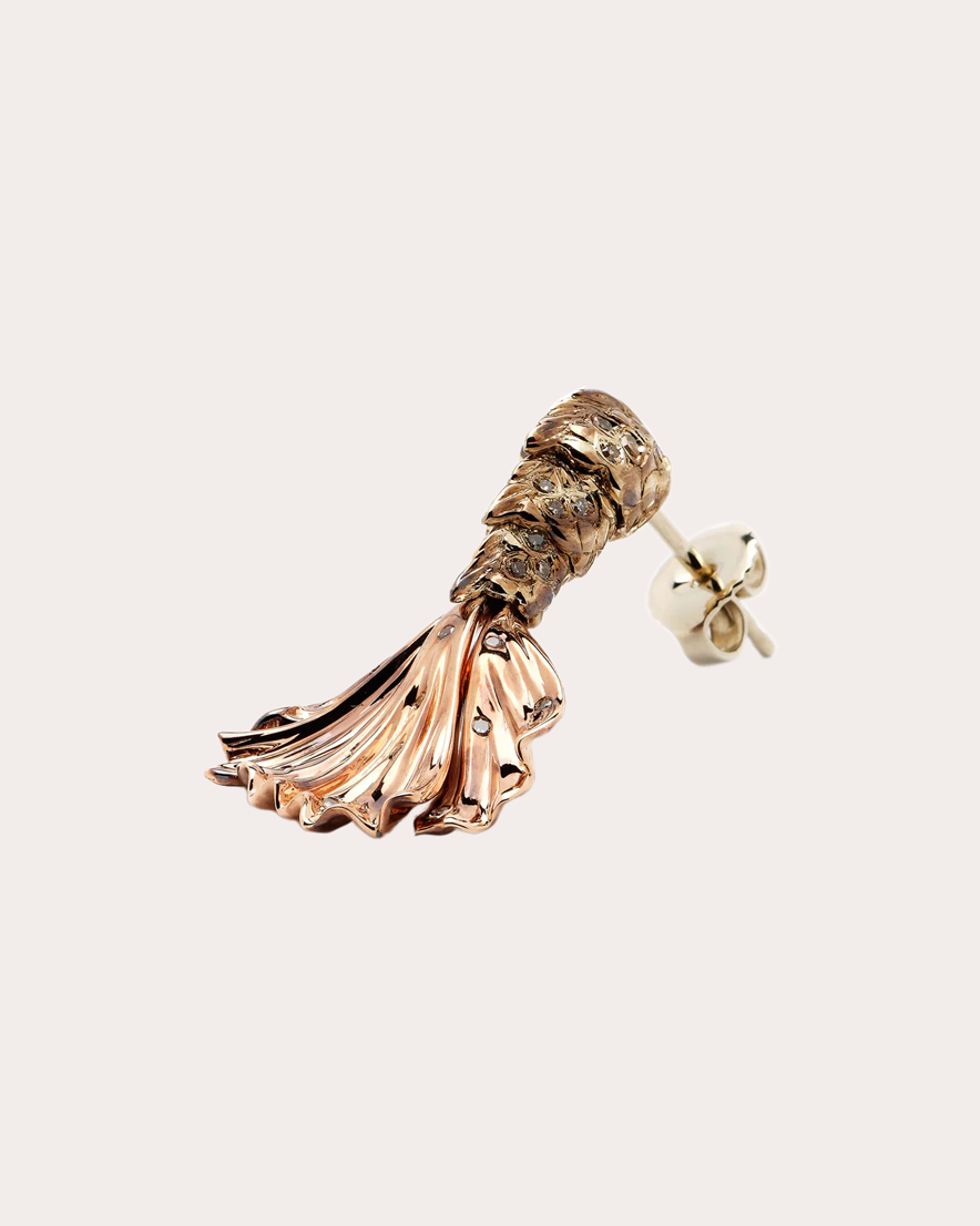 Mermaid Splash 18K Gold Diamond Single Earring