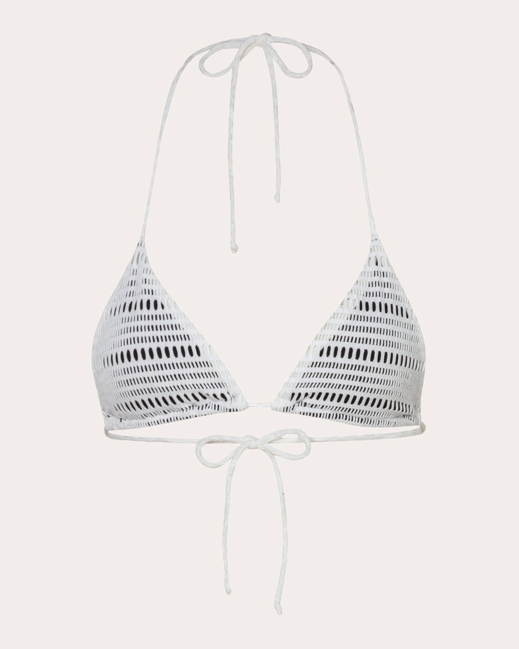 Moa Geometric Mesh Halterneck Bikini Top