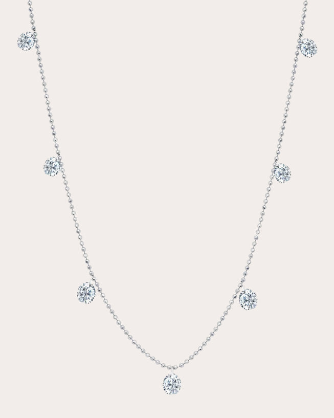 Floating Small 18K Gold Diamond Necklace