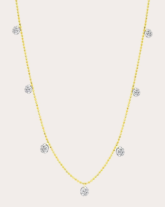 Floating Small 18K Gold Diamond Necklace
