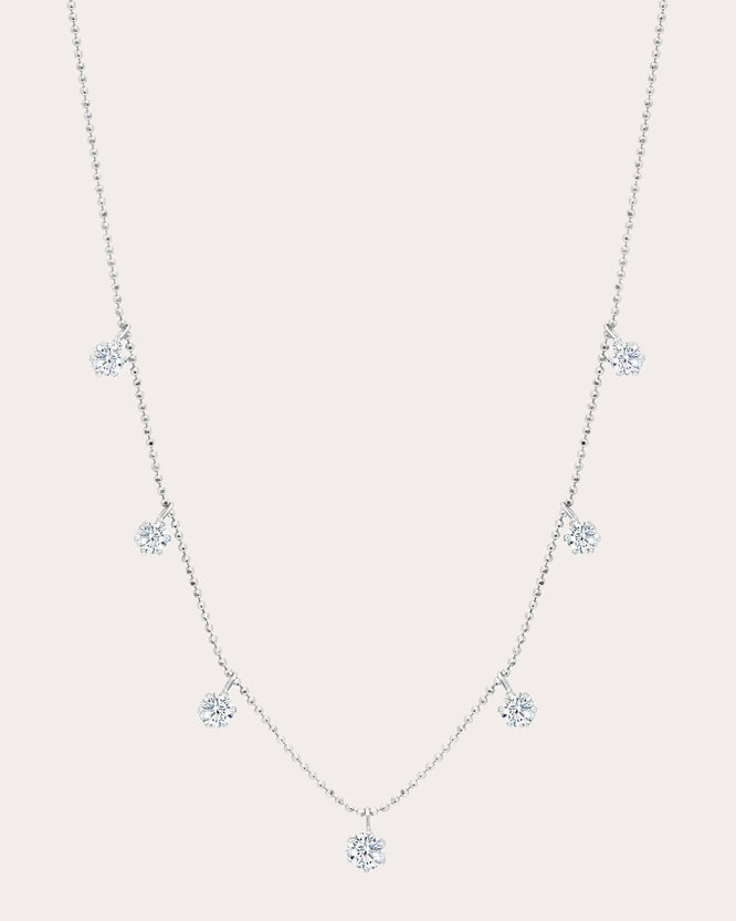 Floating Medium 18K Gold Diamond Necklace