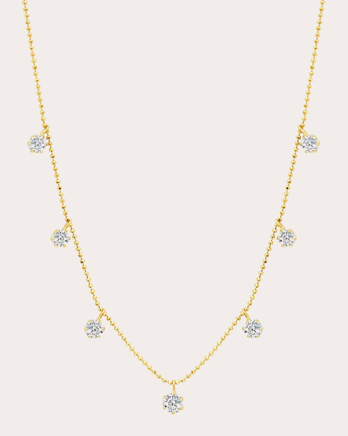 Floating Medium 18K Gold Diamond Necklace