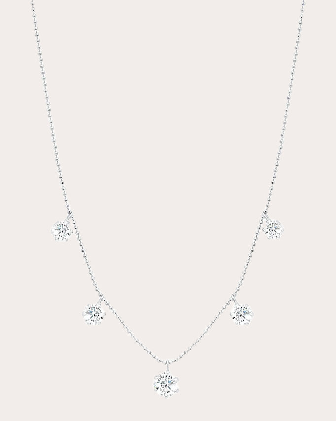 Floating Large 18K Gold Diamond Necklace