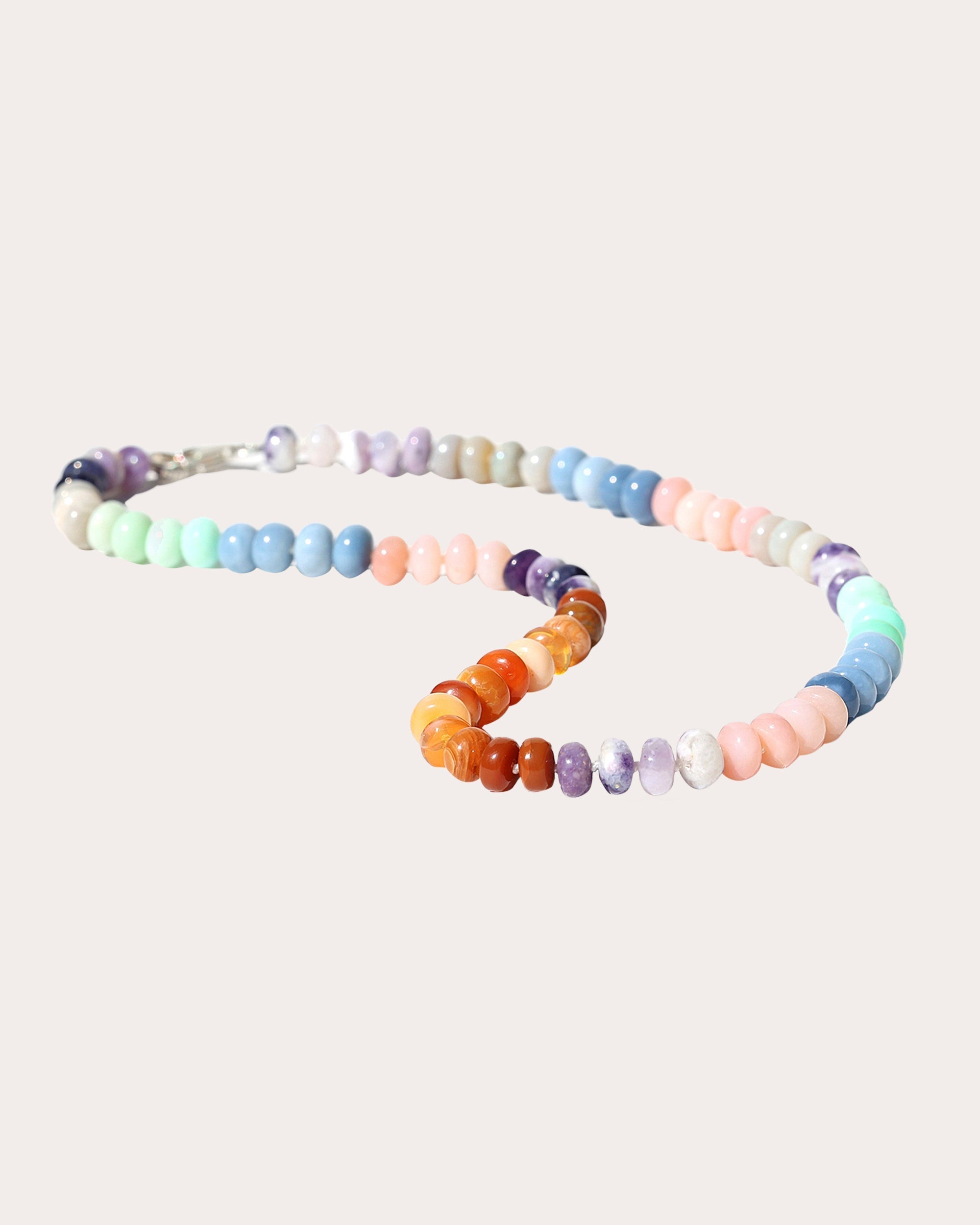 Sterling Silver Rainbow Opal Necklace