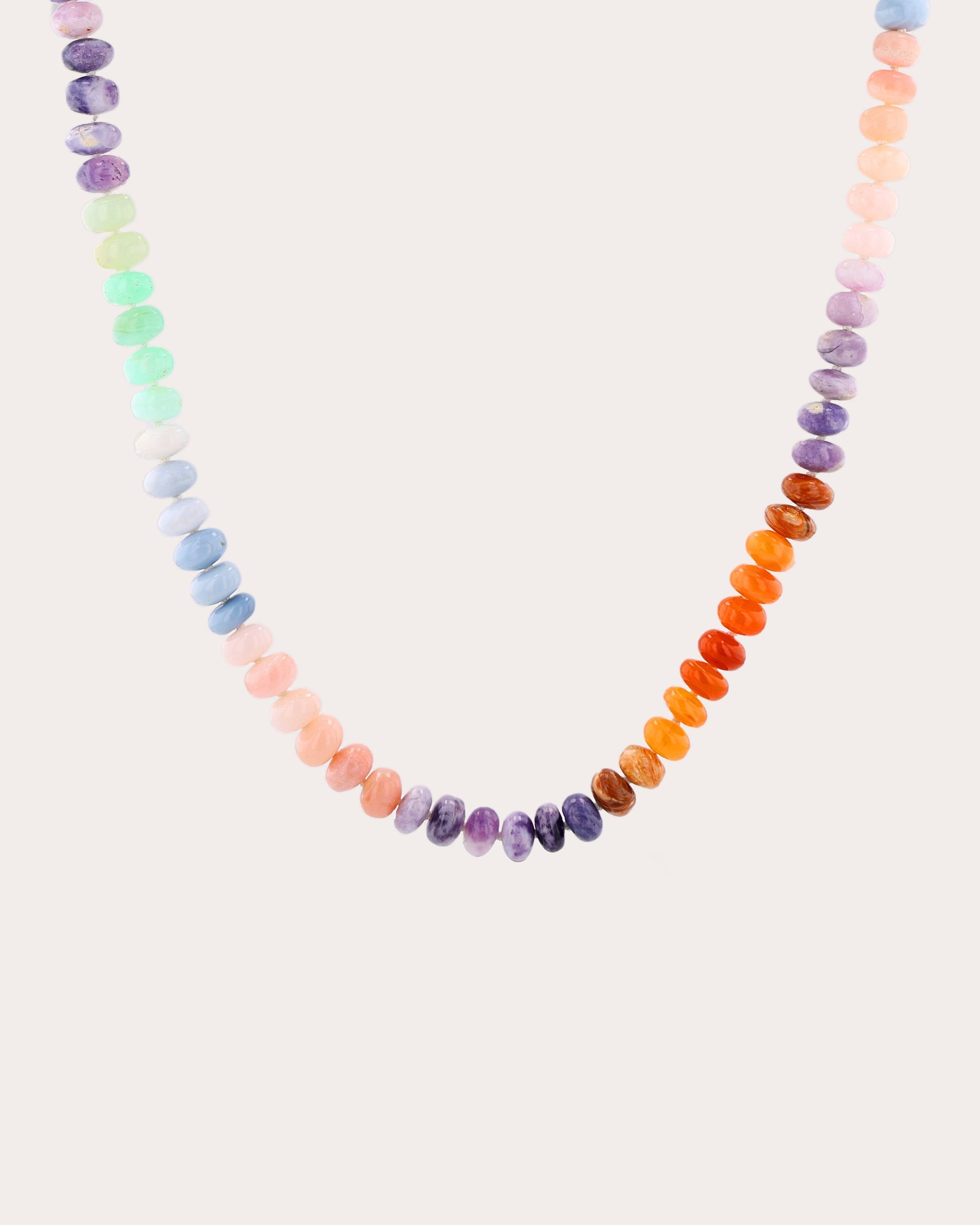 Sterling Silver Rainbow Opal Necklace