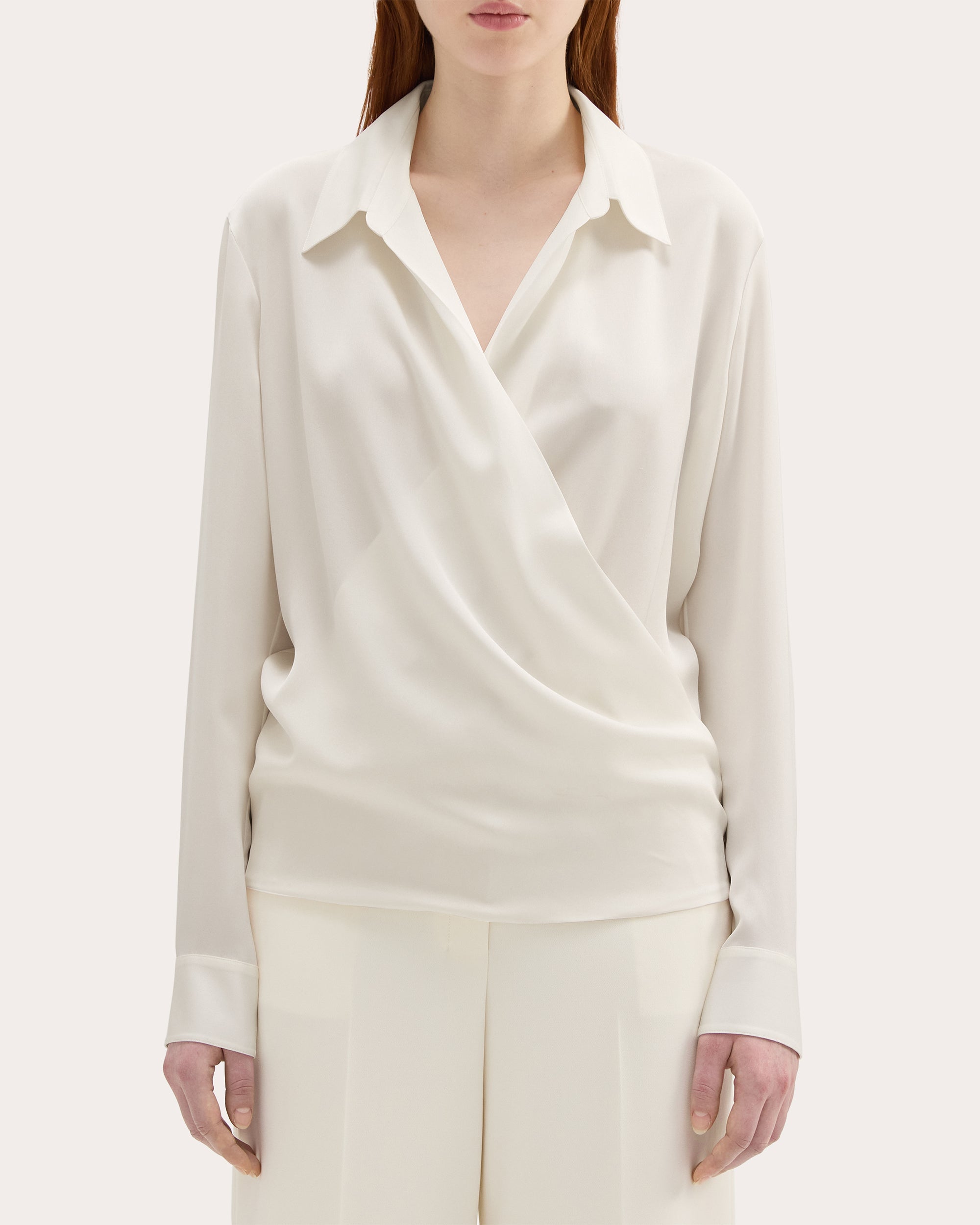 Draped Silk-Georgette Blouse