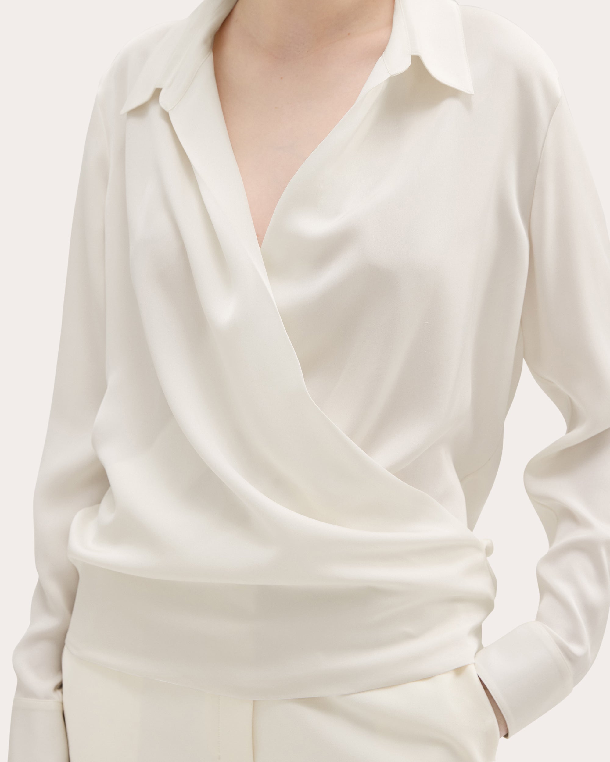 Draped Silk-Georgette Blouse