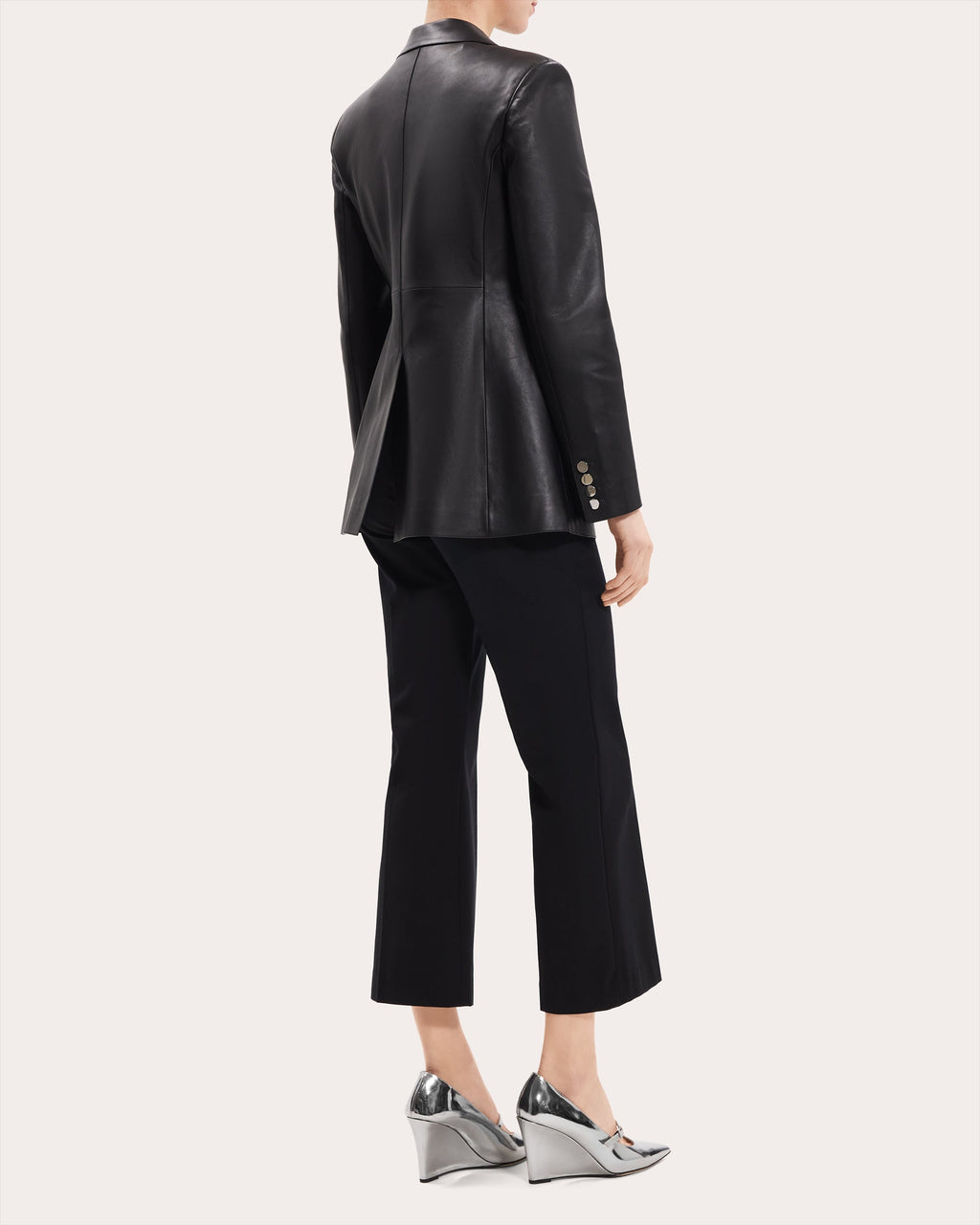 Slim Leather Blazer