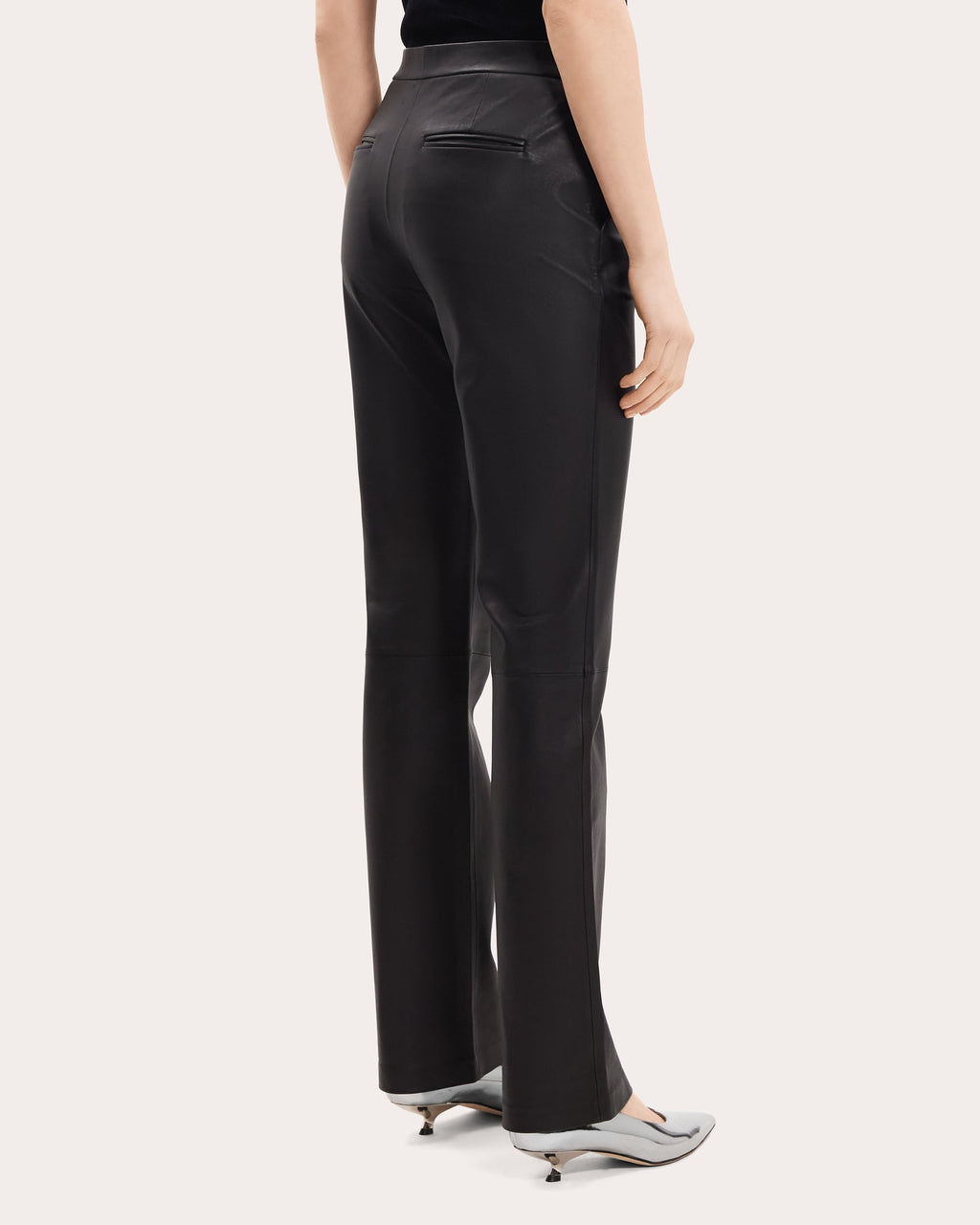 Slim-Straight Leather Pants