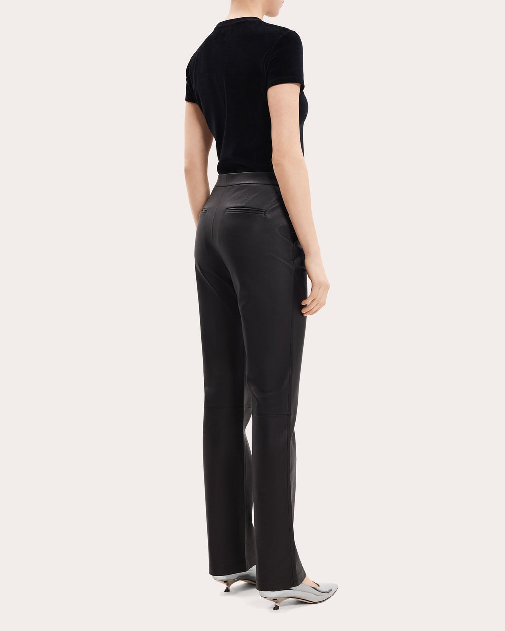 Slim-Straight Leather Pants