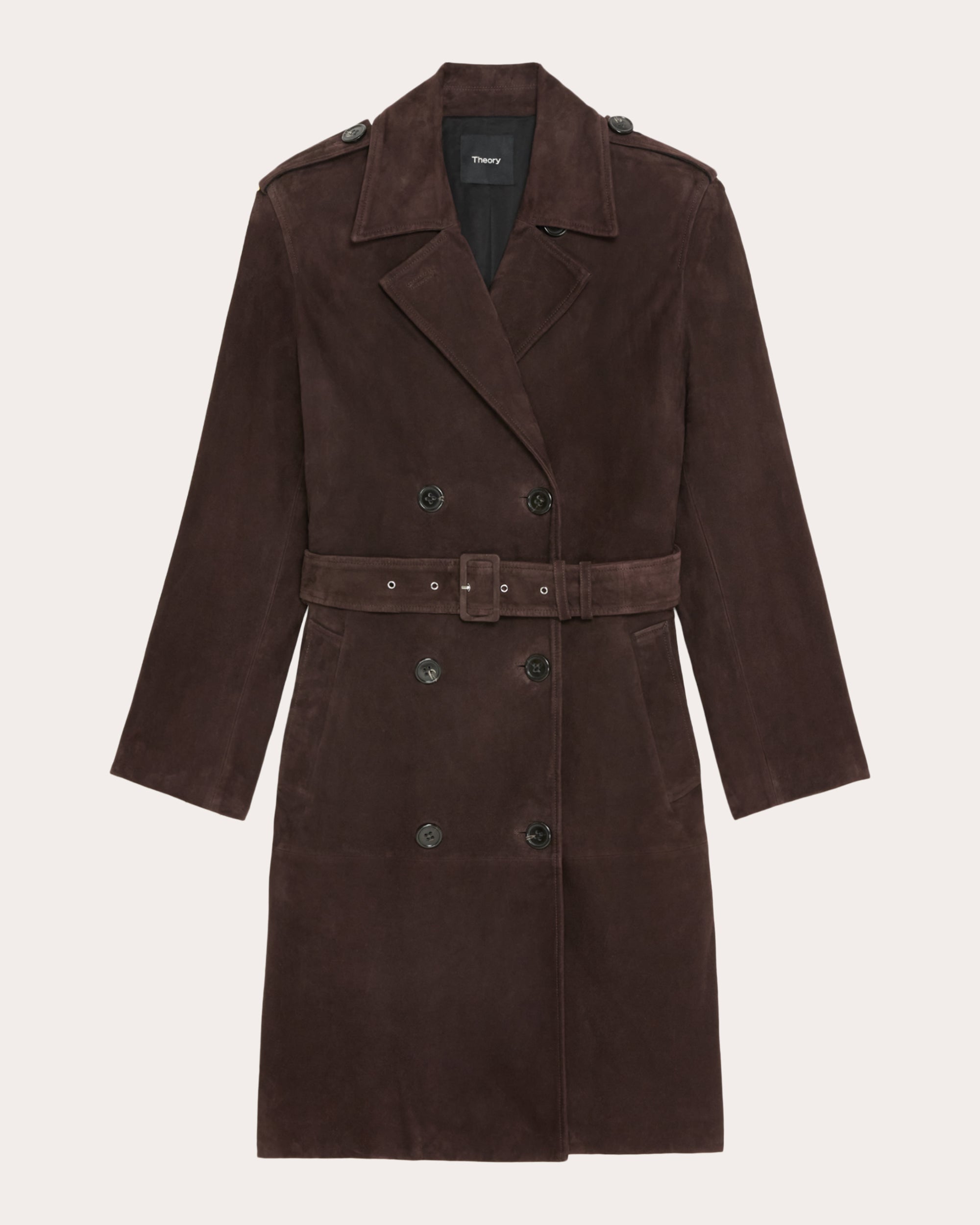 Suede Utility Trench Coat