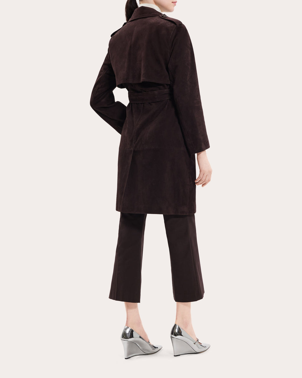 Suede Utility Trench Coat
