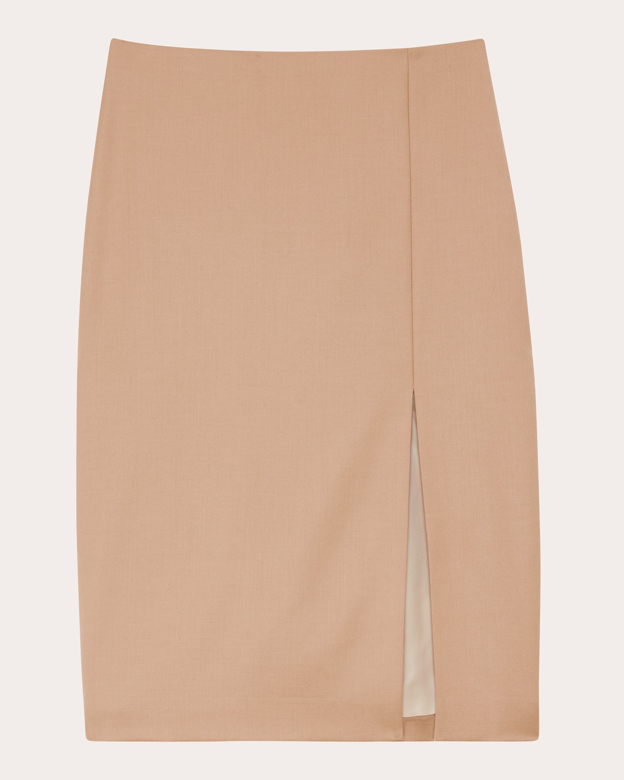 Side-Slit Wool Skirt