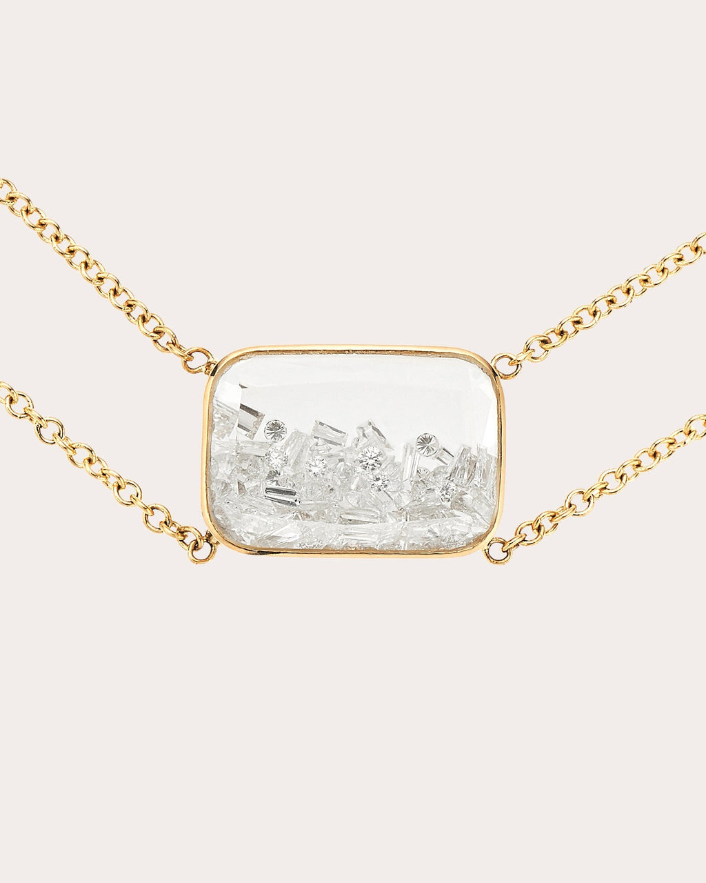 Ten Fourteen 18K Gold Crystal and Diamond Shaker Choker