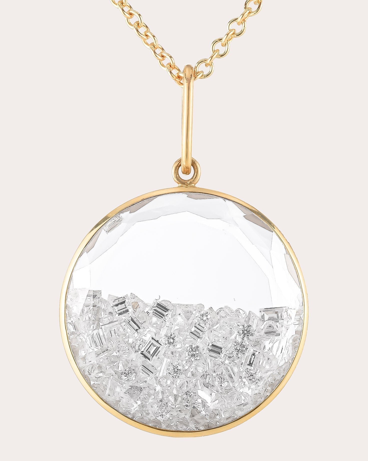 Core 20 18K Gold Crystal and Diamond Shaker Pendant Necklace