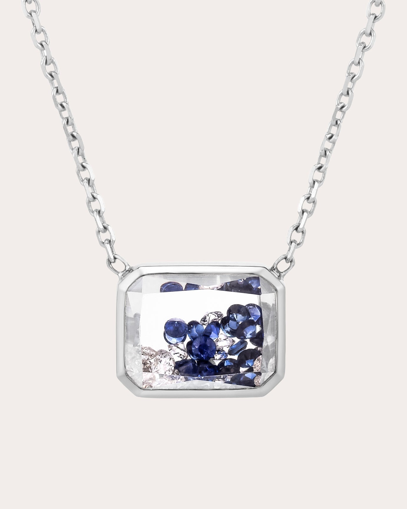 Esmeralda 18K Gold Sapphire and Diamond Shaker Pendant Necklace