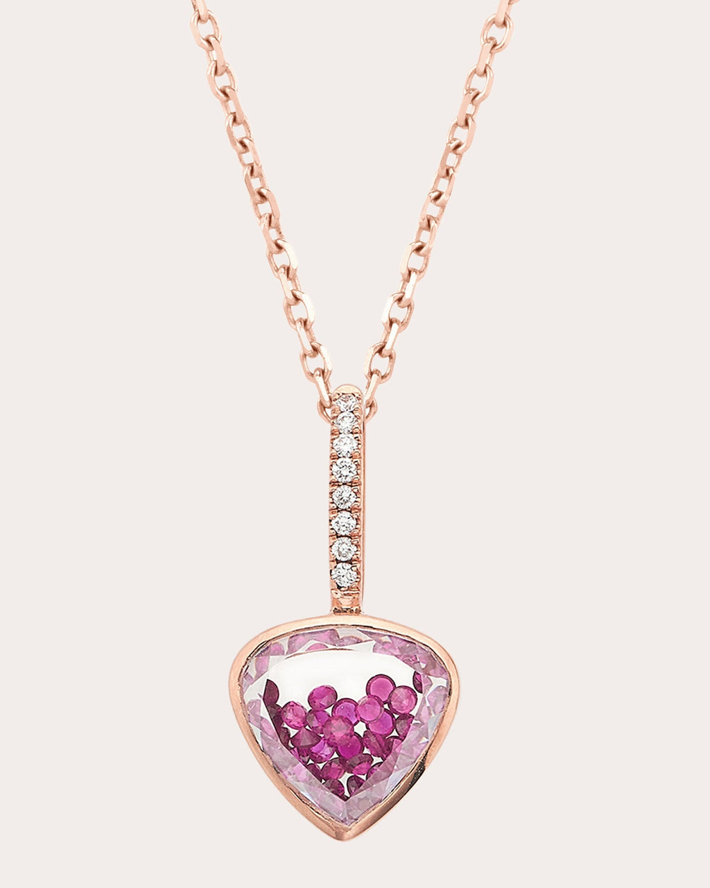 Naipe 18K Gold Ruby and Diamond Shaker Pendant