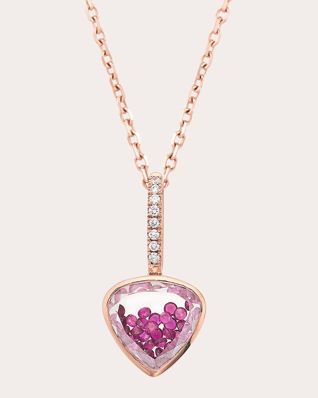 Naipe 18K Gold Ruby and Diamond Shaker Pendant