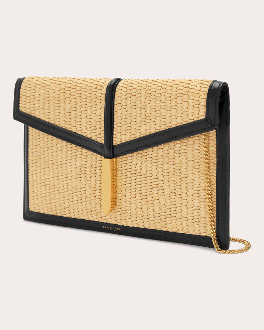 Tokyo Raffia Leather Clutch